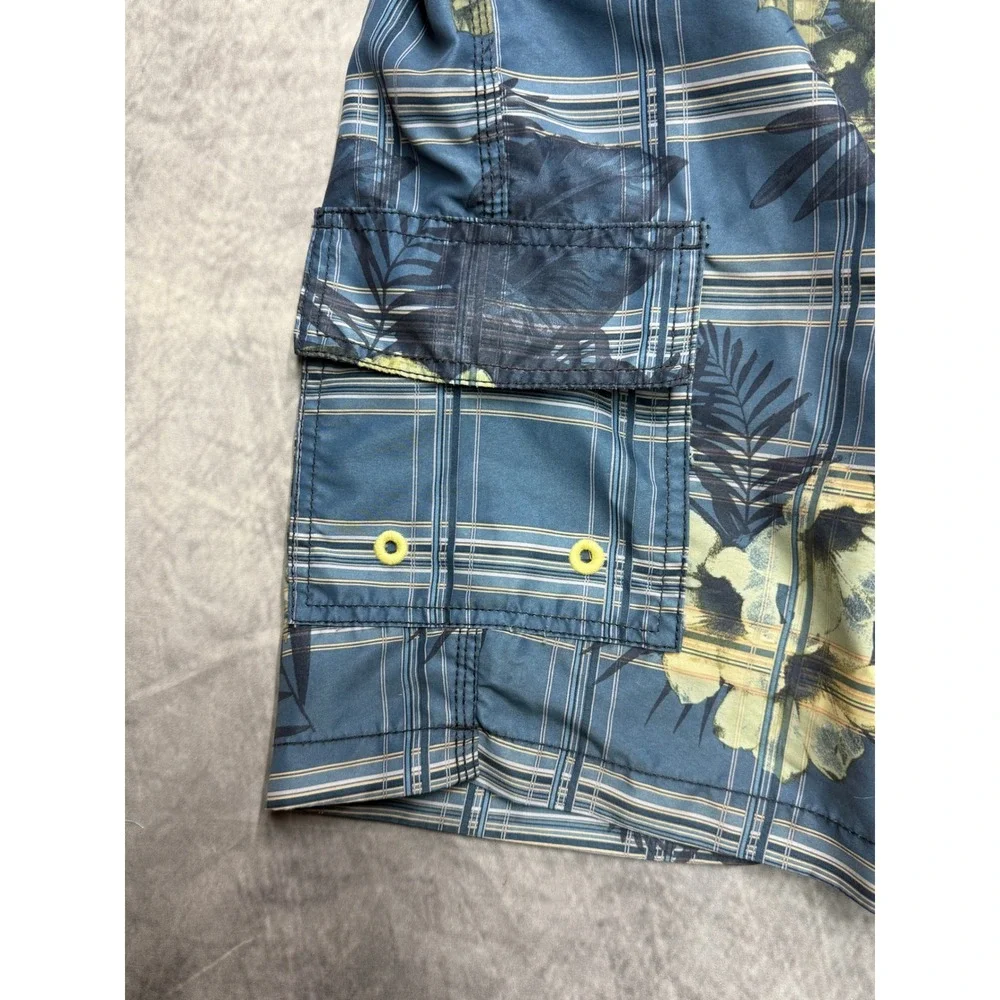 Tommy Bahama Relax Mens sz 3XB‎ Swim Trunks Blue Plaid Tropical Board Shorts